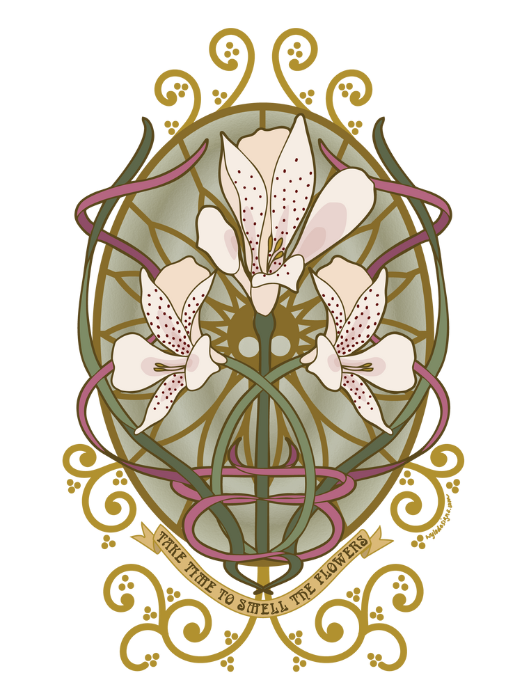 Alstroemeria Hoodie - Art Nouveau Vibe for Every Occasion