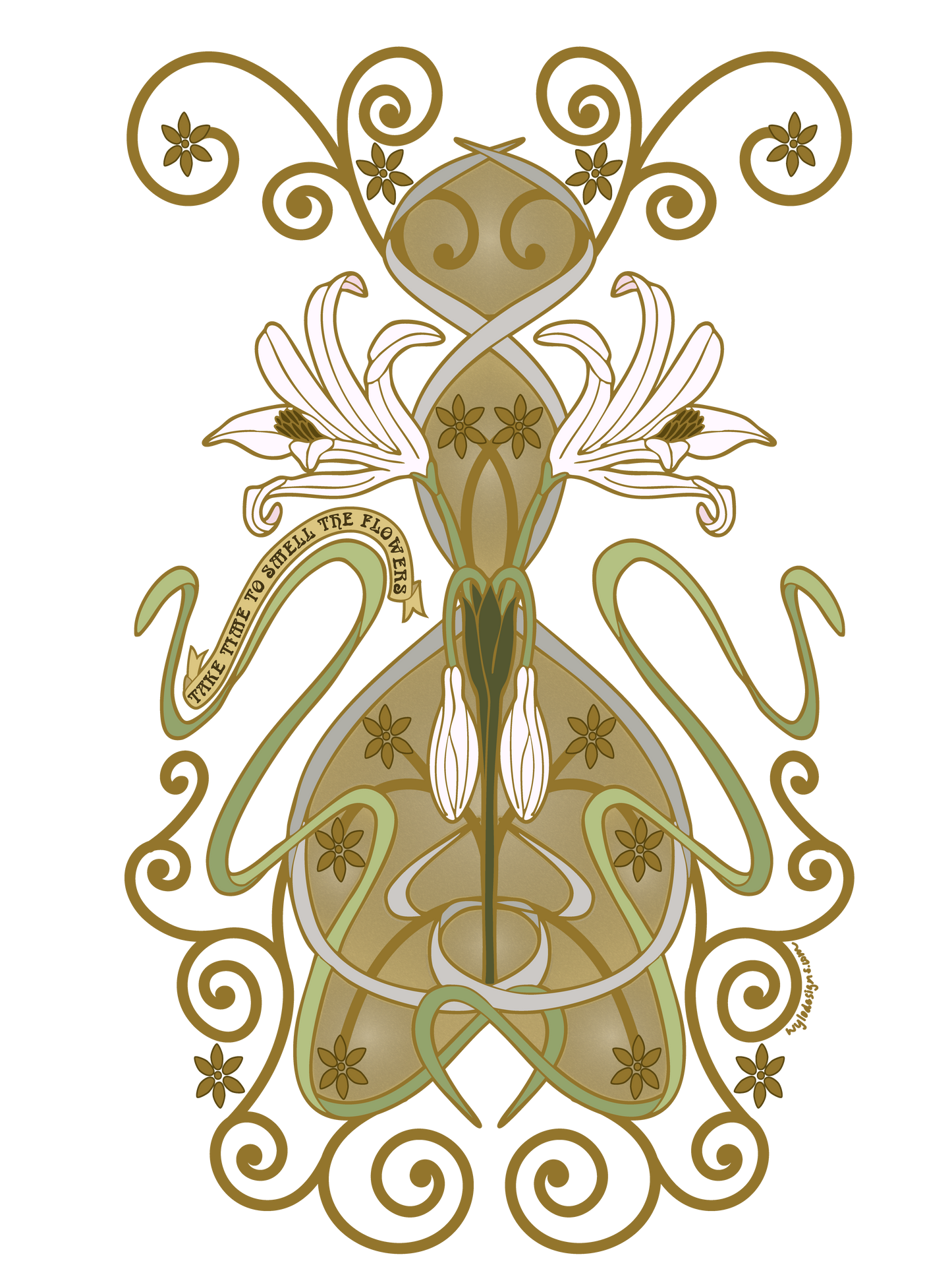 Nouveau Crinum Classic Tee Perfect for Art Nouveau Enthusiasts