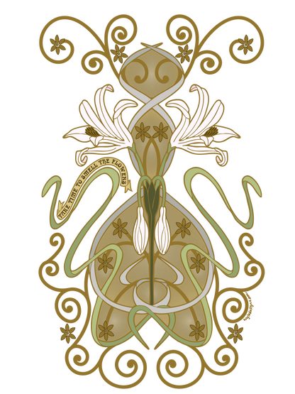 Nouveau Crinum Classic Tee Perfect for Art Nouveau Enthusiasts