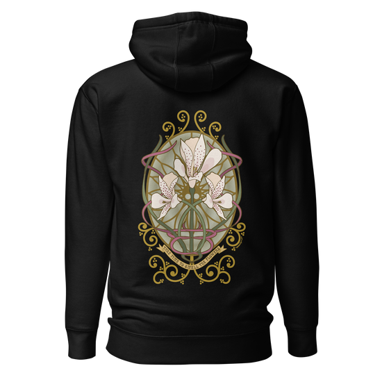 Alstroemeria Hoodie - Art Nouveau Vibe for Every Occasion black