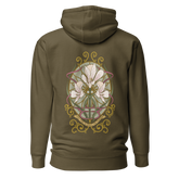 Alstroemeria Hoodie - Art Nouveau Vibe for Every Occasion military green