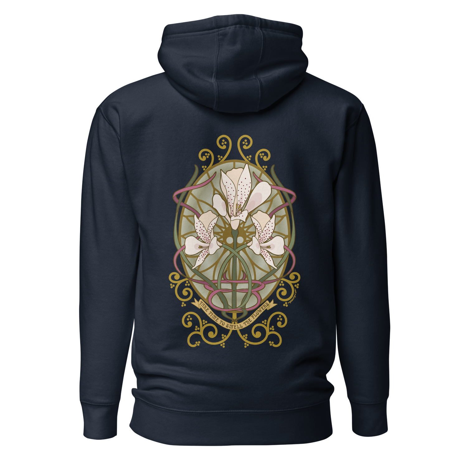 Alstroemeria Hoodie - Art Nouveau Vibe for Every Occasion navy blazer
