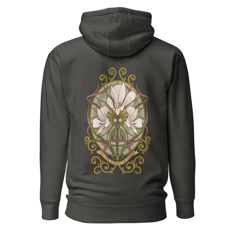 Alstroemeria Hoodie - Art Nouveau Vibe for Every Occasion vintage black