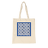 Azulejo 3D Blue Dia Organic Tote Bag in natural color