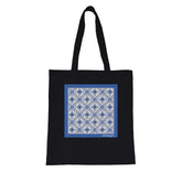 Azulejo 3D Blue Organic Tote Bag in black