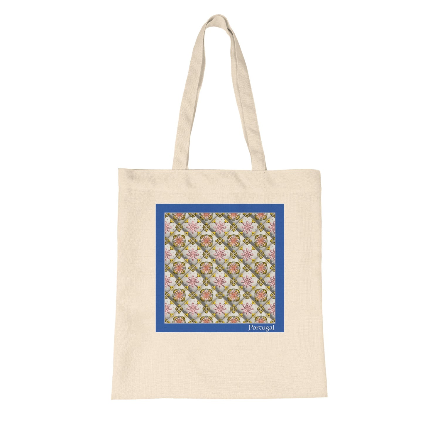 Azulejo 3D Pastel Dia Organic Tote Bag in natural color