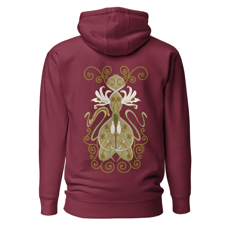 Crinum Art Hoodie maroon