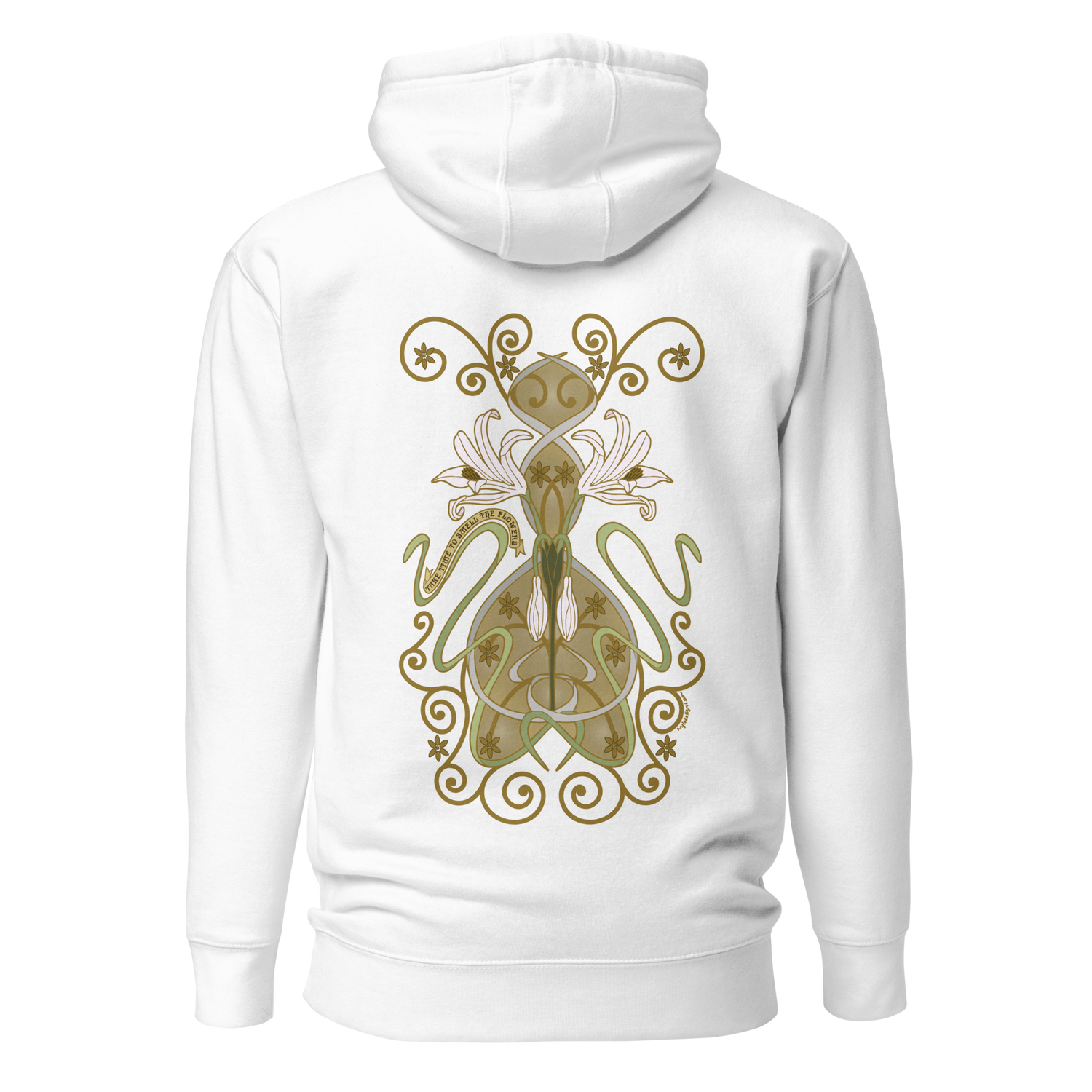 Crinum Art Hoodie white