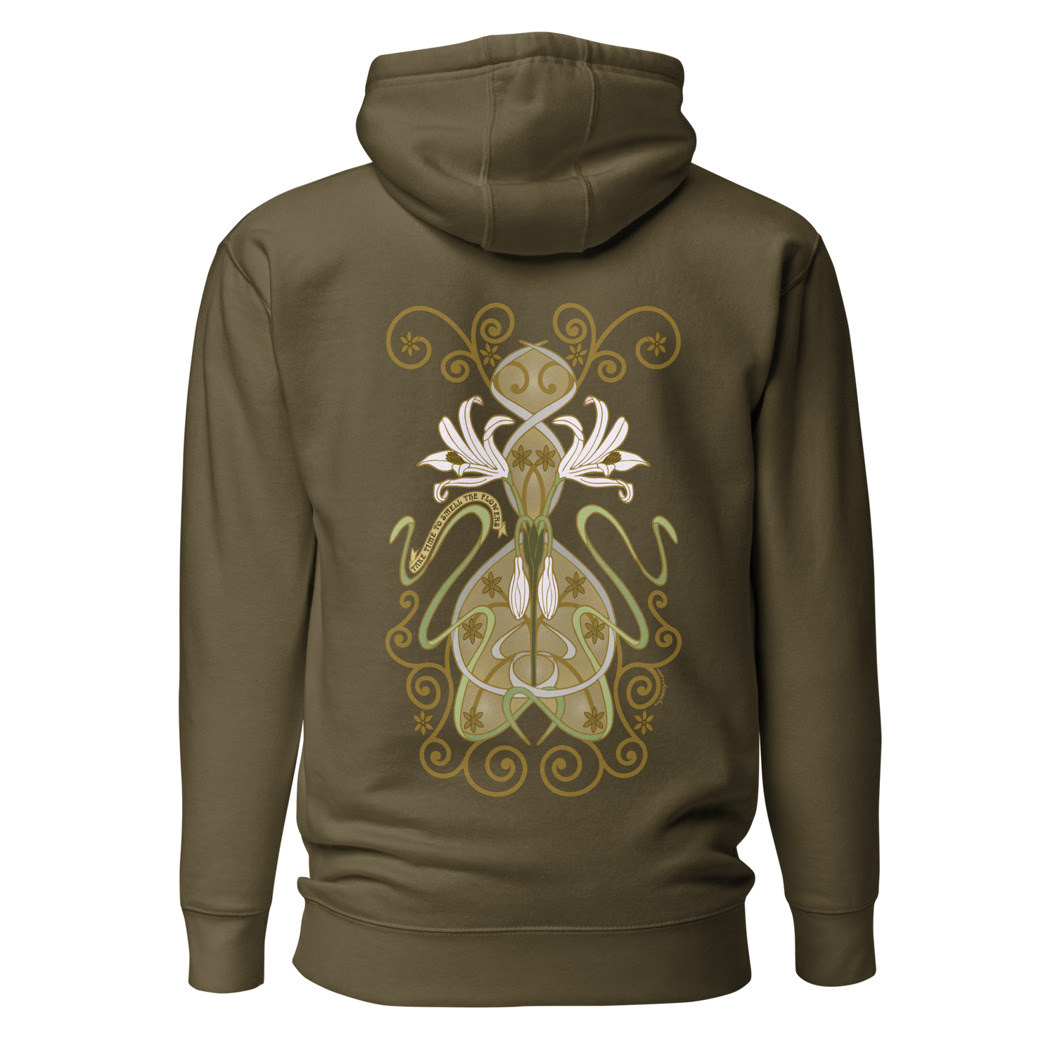 Crinum Art Hoodie military green