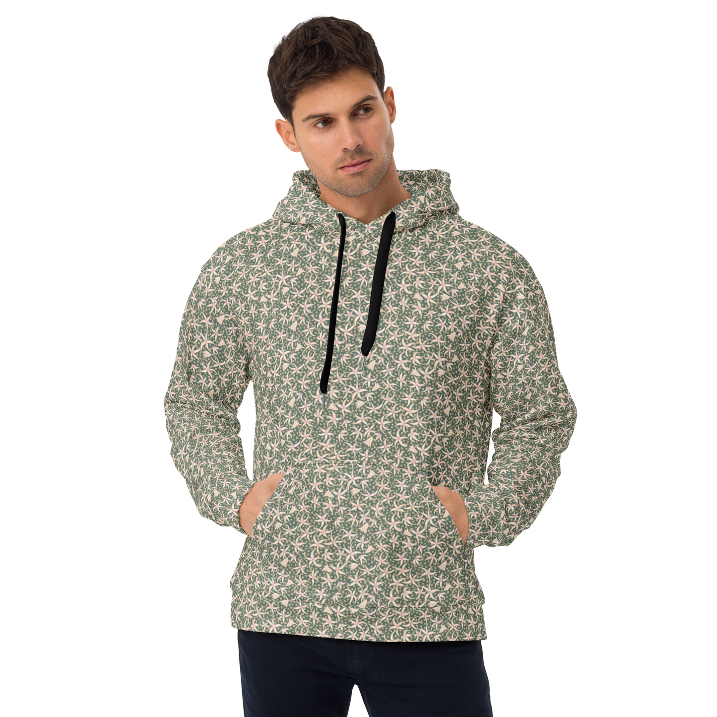 Dancing with Pimpernels Floral Pattern Hoodie
