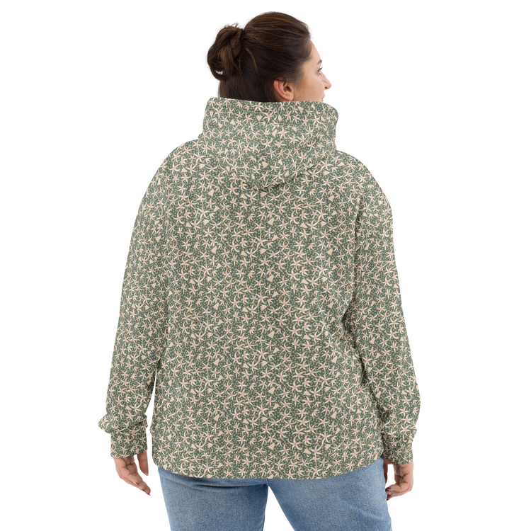 Dancing with Pimpernels Floral Pattern Hoodie