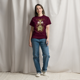 Nouveau Crinum Classic Tee Perfect for Art Nouveau Enthusiasts maroon