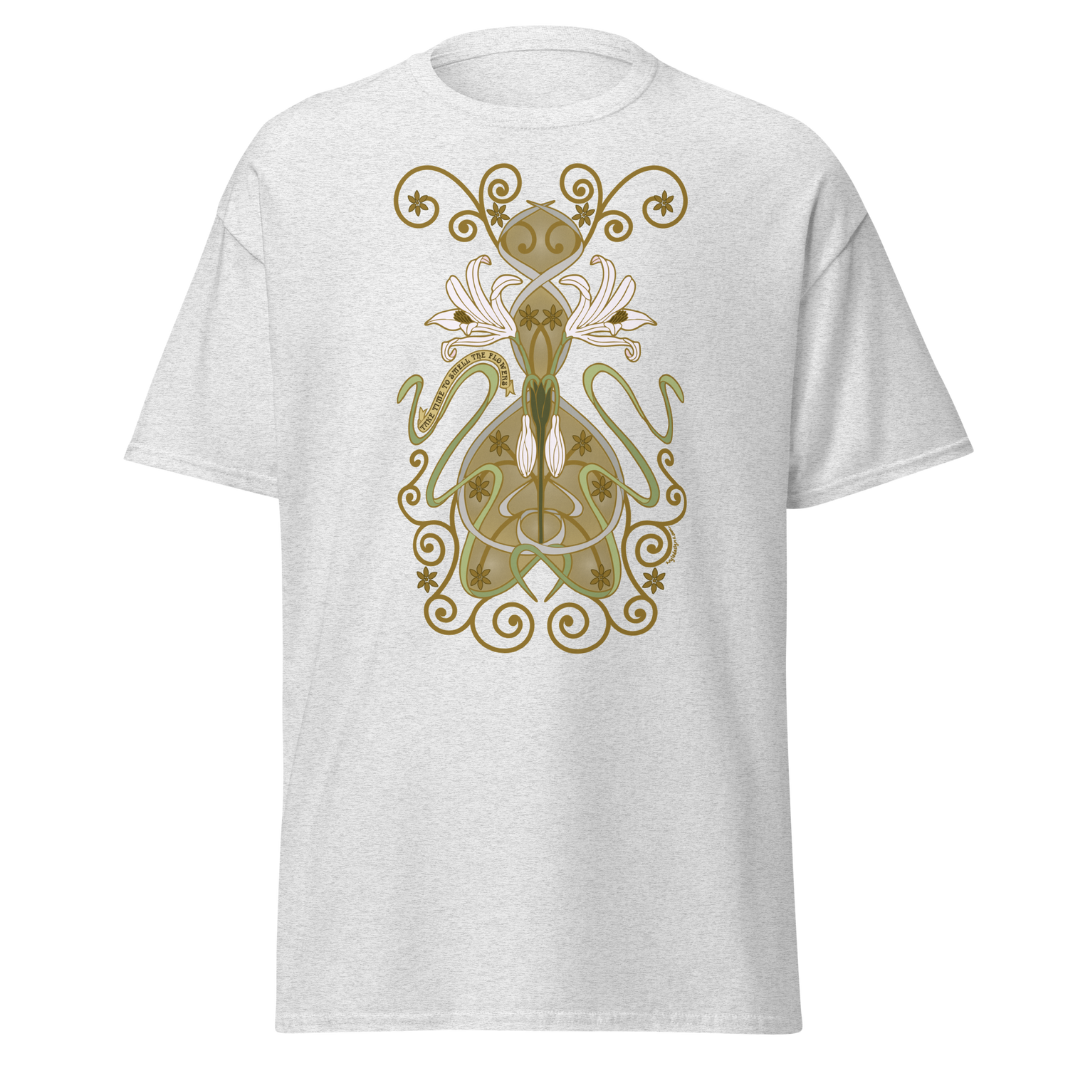Nouveau Crinum Classic Tee Perfect for Art Nouveau Enthusiasts ash