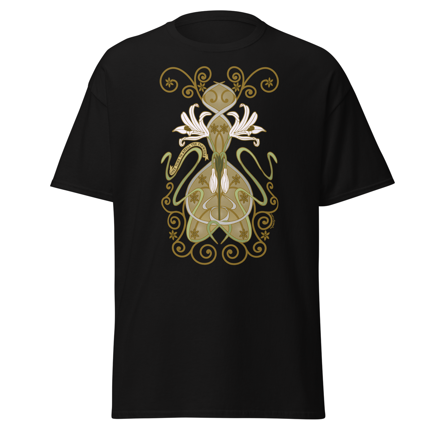Nouveau Crinum Classic Tee Perfect for Art Nouveau Enthusiasts