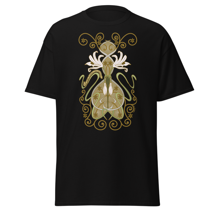Nouveau Crinum Classic Tee Perfect for Art Nouveau Enthusiasts black