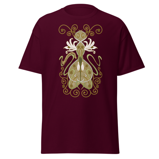 Nouveau Crinum Classic Tee Perfect for Art Nouveau Enthusiasts maroon