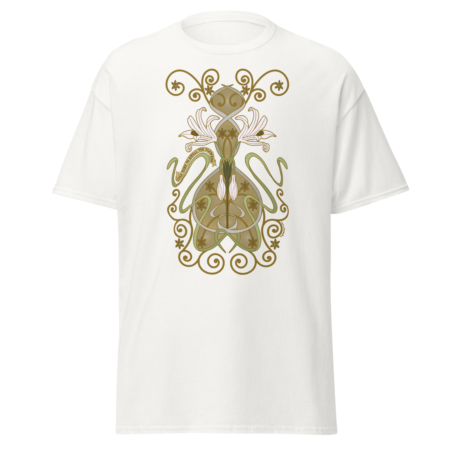Nouveau Crinum Classic Tee Perfect for Art Nouveau Enthusiasts