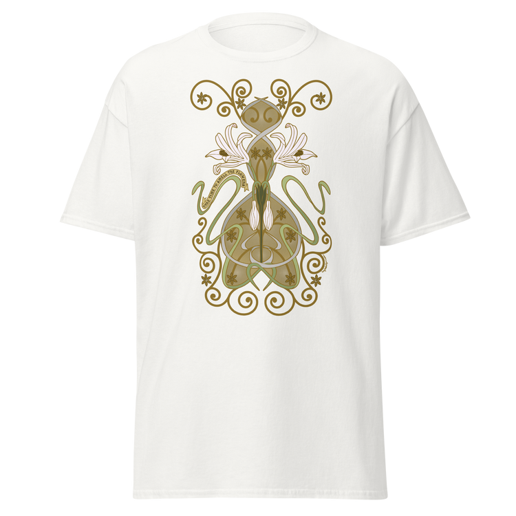 Nouveau Crinum Classic Tee Perfect for Art Nouveau Enthusiasts white