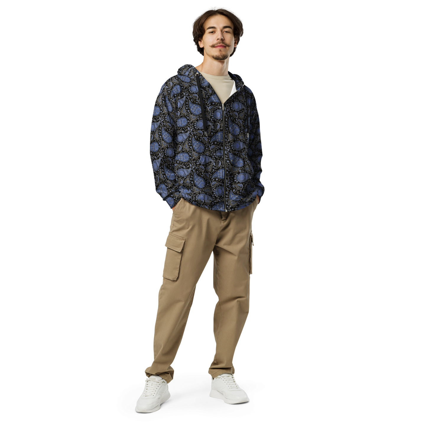 Paisley Pattern Hoodie - Luxe Unisex Zip Hoodie for Superior Comfort - Wylodesigns