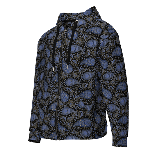 Paisley Pattern Hoodie - Luxe Unisex Zip Hoodie for Superior Comfort - Wylodesigns