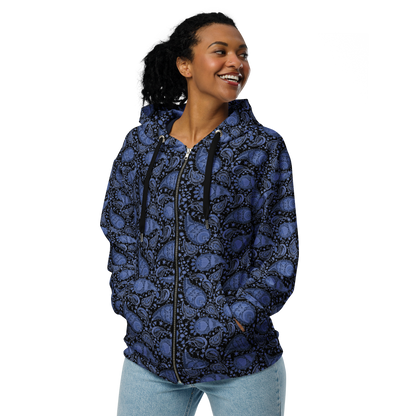 Paisley Pattern Hoodie - Unisex Zip Style for Ultimate Comfort - Wylodesigns