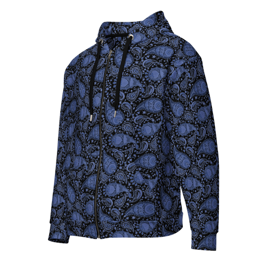 Paisley Pattern Hoodie - Unisex Zip Style for Ultimate Comfort - Wylodesigns