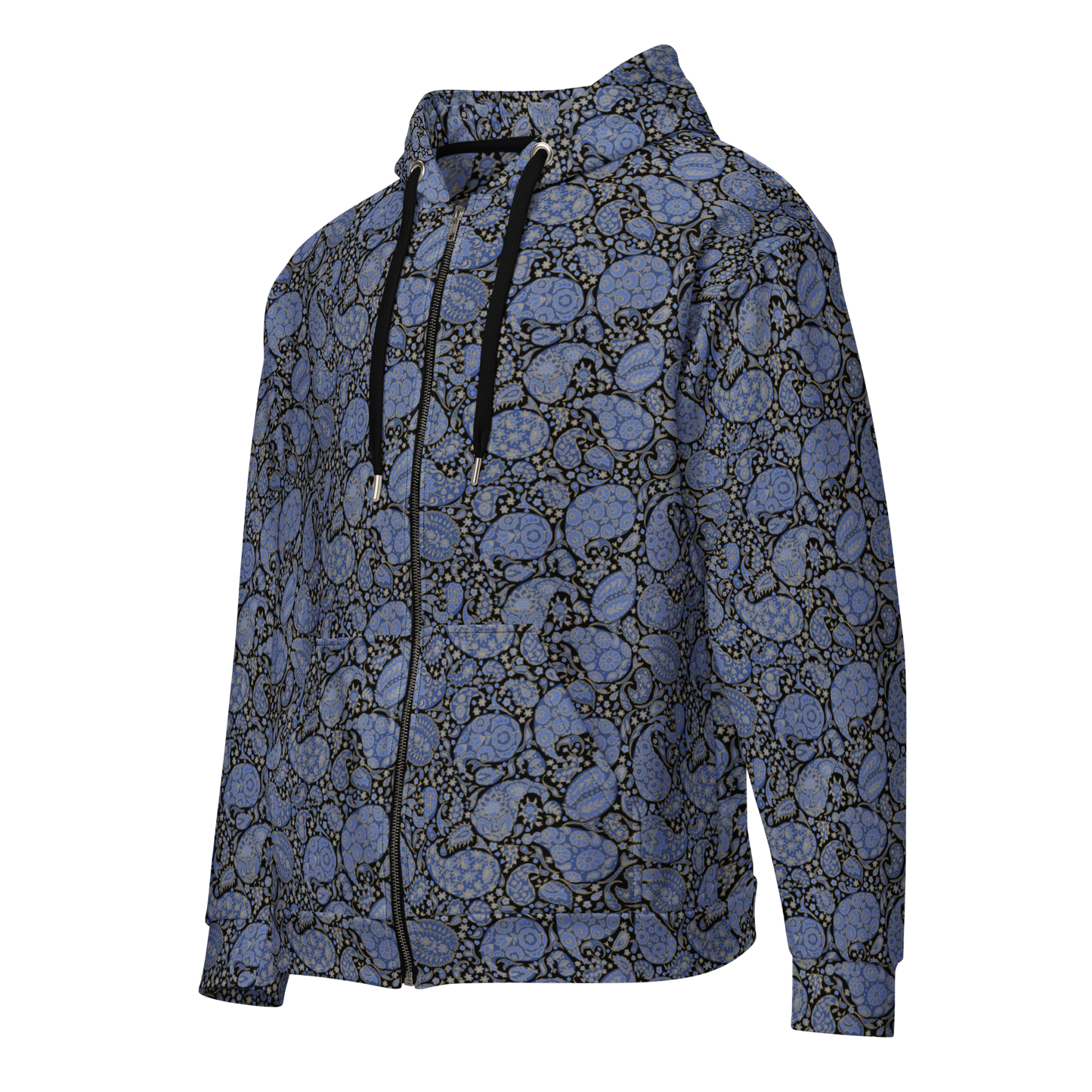 Paisley Pattern Hoodie – Luxe Unisex Zip Design for Comfort & Style