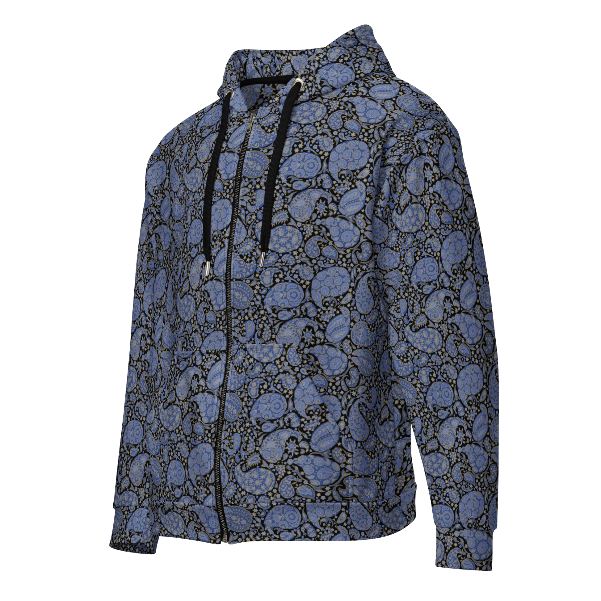 Paisley Pattern Hoodie – Luxe Unisex Zip Design for Comfort & Style