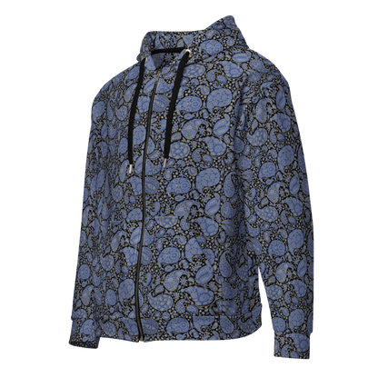 Paisley Pattern Hoodie – Luxe Unisex Zip Design for Comfort & Style