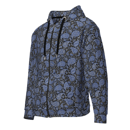 Paisley Pattern Hoodie – Luxe Unisex Zip Design for Comfort & Style