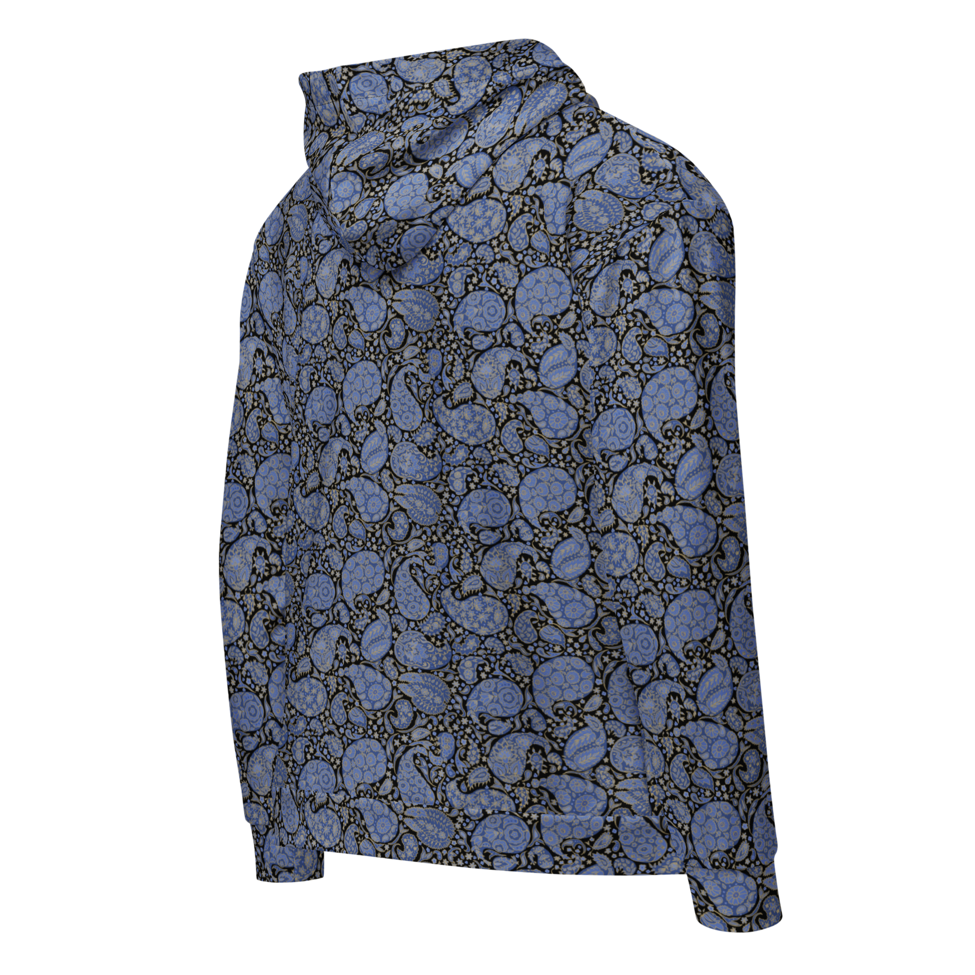 Paisley Pattern Hoodie – Luxe Unisex Zip Design for Comfort & Style