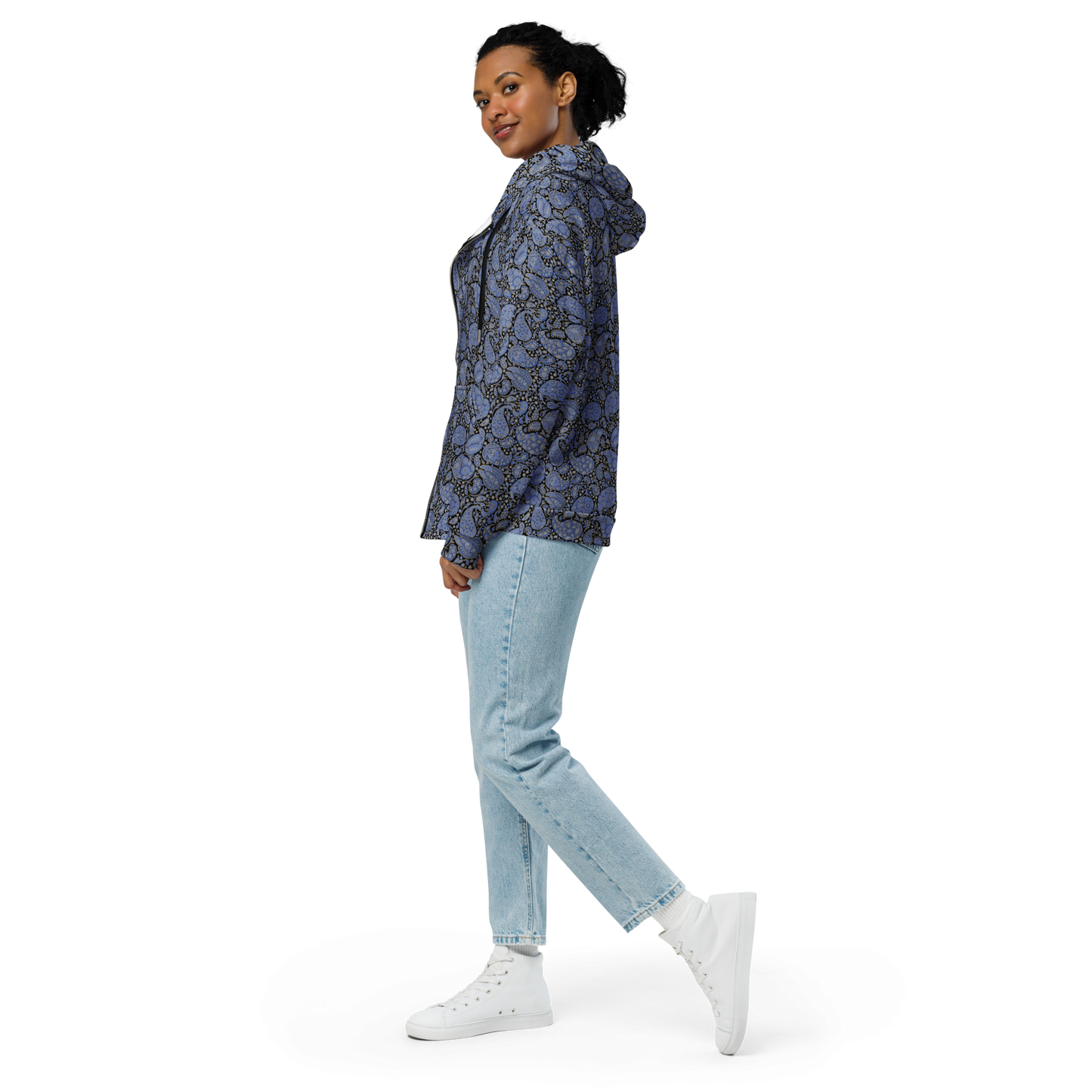 Paisley Pattern Hoodie – Luxe Unisex Zip Design for Comfort & Style