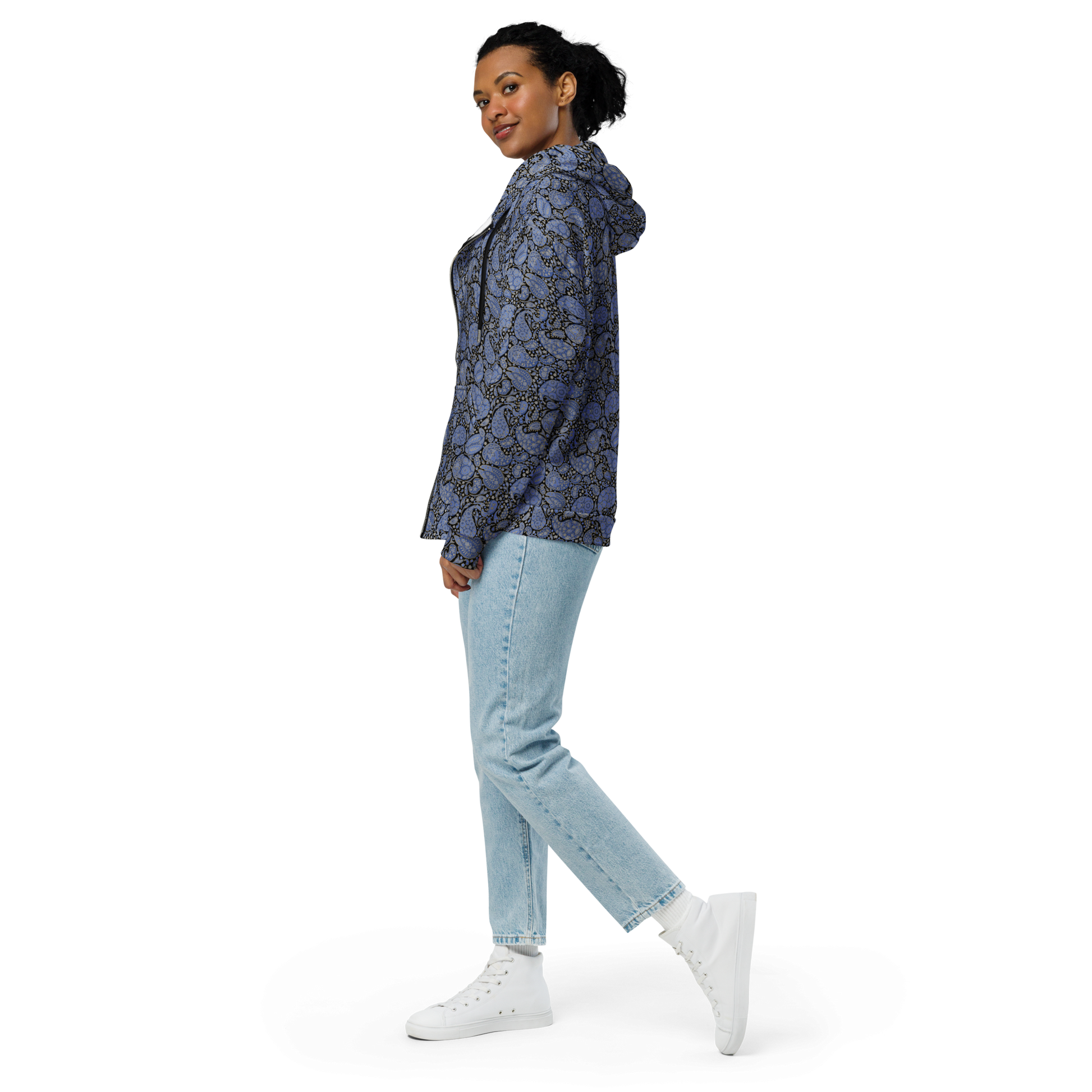 Paisley Pattern Hoodie – Luxe Unisex Zip Design for Comfort & Style