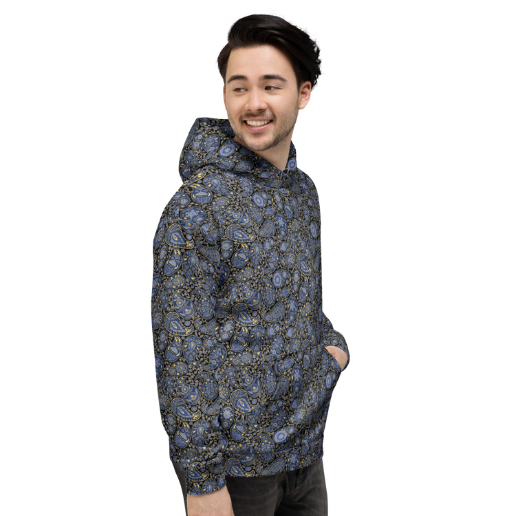 Paisley Pattern Hoodie  Storm Luxe Unisex Floral SweatshirtPaisley Pattern Hoodie  Storm Luxe Unisex Floral Sweatshirt