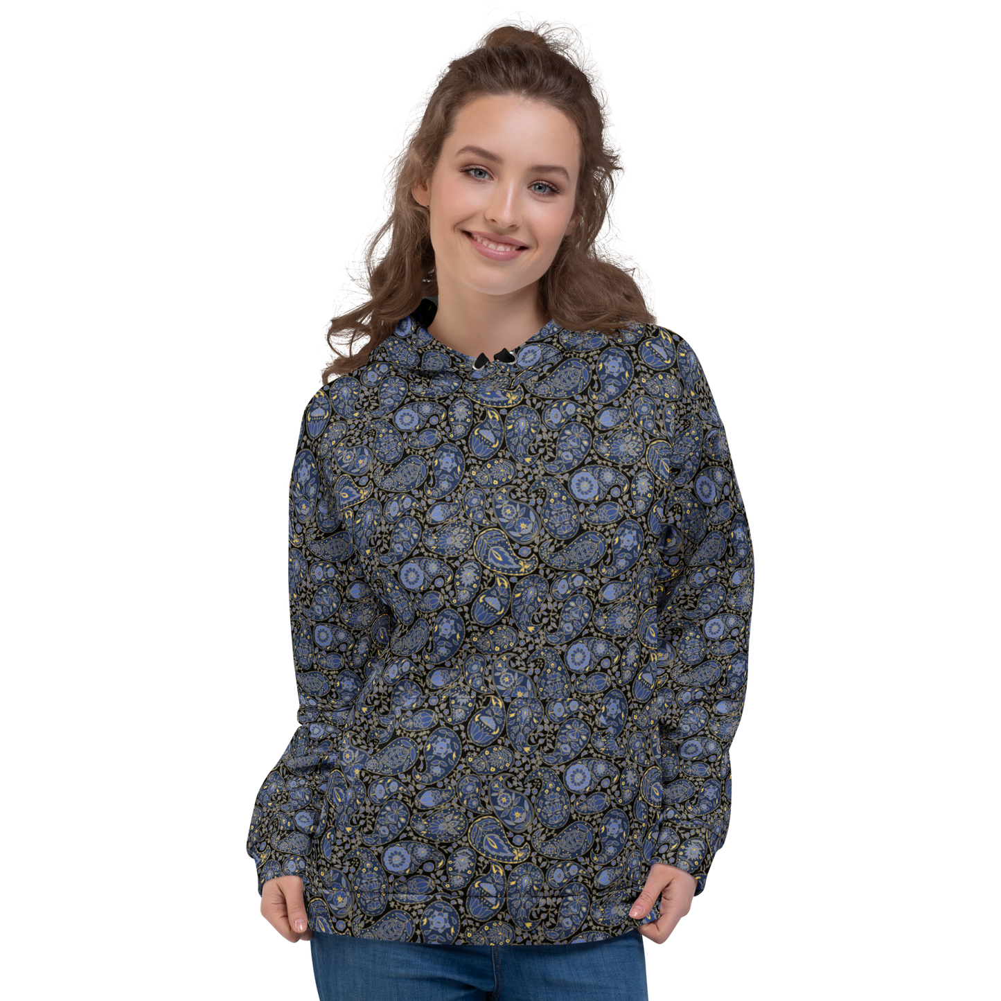 Paisley Pattern Hoodie  Storm Luxe Unisex Floral Sweatshirt