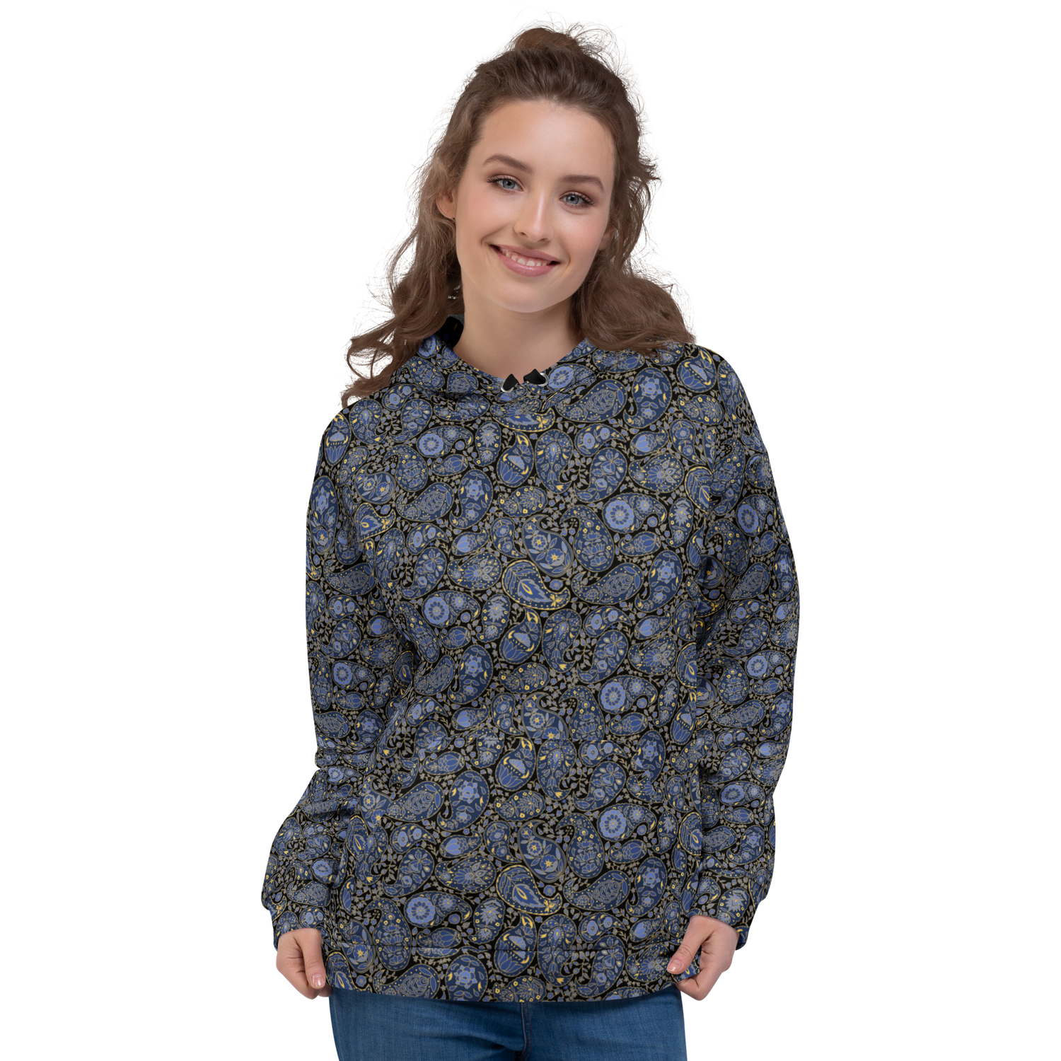 Paisley Pattern Hoodie  Storm Luxe Unisex Floral Sweatshirt