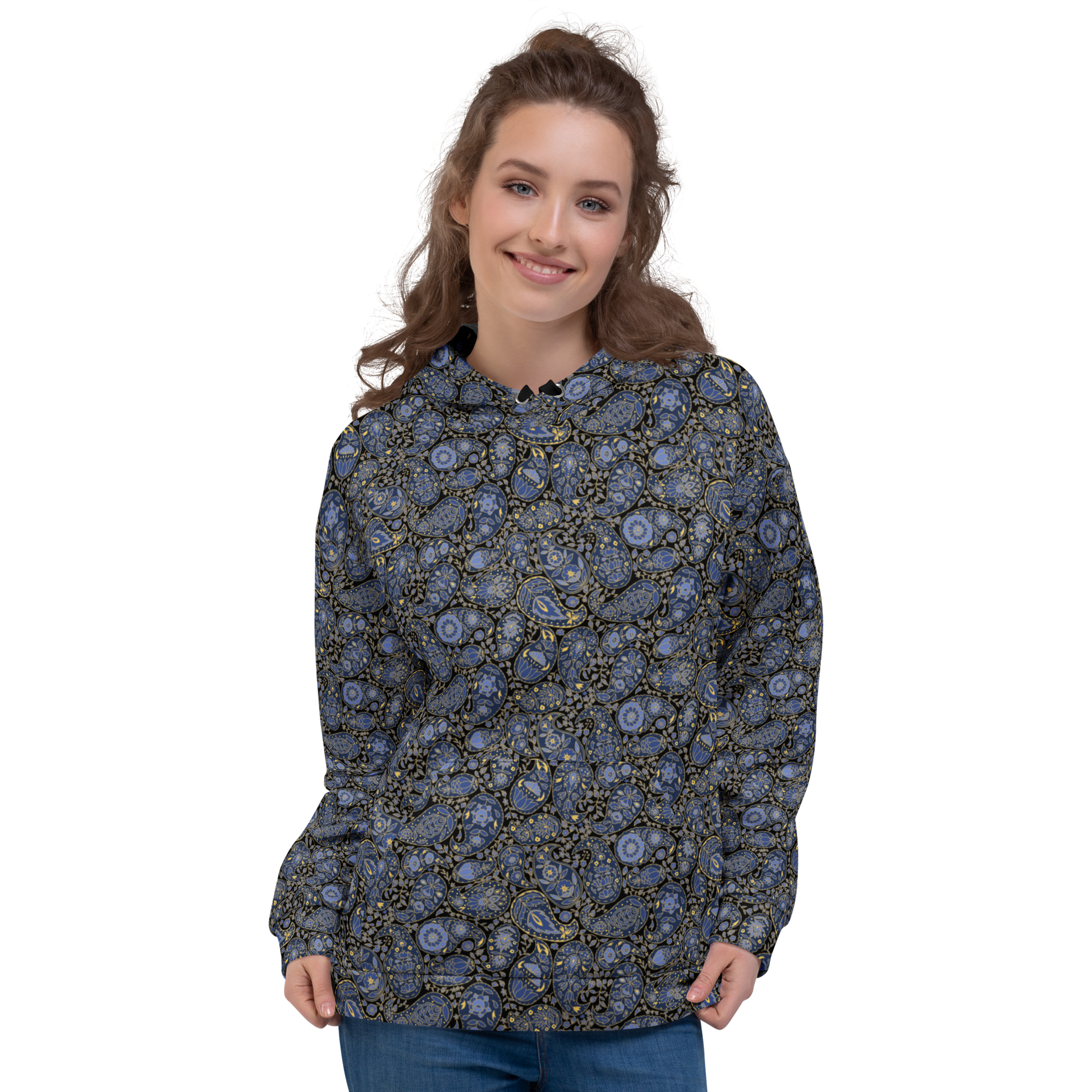 Paisley Pattern Hoodie  Storm Luxe Unisex Floral Sweatshirt