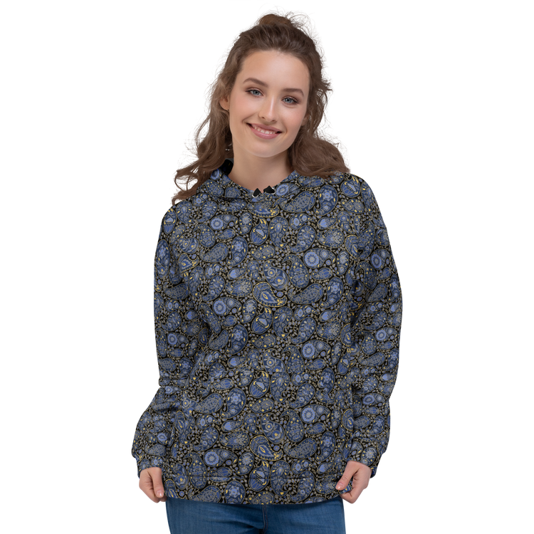 Paisley Pattern Hoodie  Storm Luxe Unisex Floral Sweatshirt