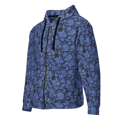 Probably Paisley Midnight Zip Hoodie - Stylish Unisex Comfort in Paisley Zip Hoodie Design - Wylodesigns