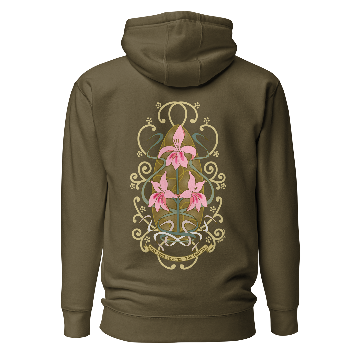 Robinetta Art Hoodie military green