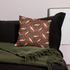 Decorative pillow with sardine-themed pattern on a cozy sofa. Sardines (Red Can) All-Over-Print Pillows
