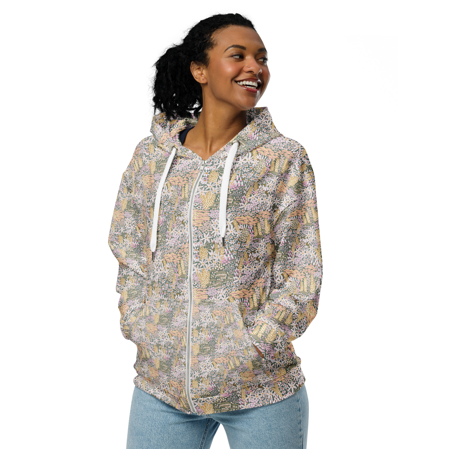 Shroomie Wild Flower Hoodie - Colourful Custom All-Over-Print (AOP) Design - Wylodesigns