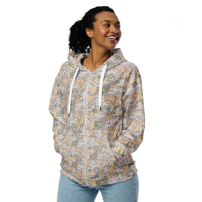 Shroomie Wild Flower Hoodie - Colourful Custom All-Over-Print (AOP) Design - Wylodesigns