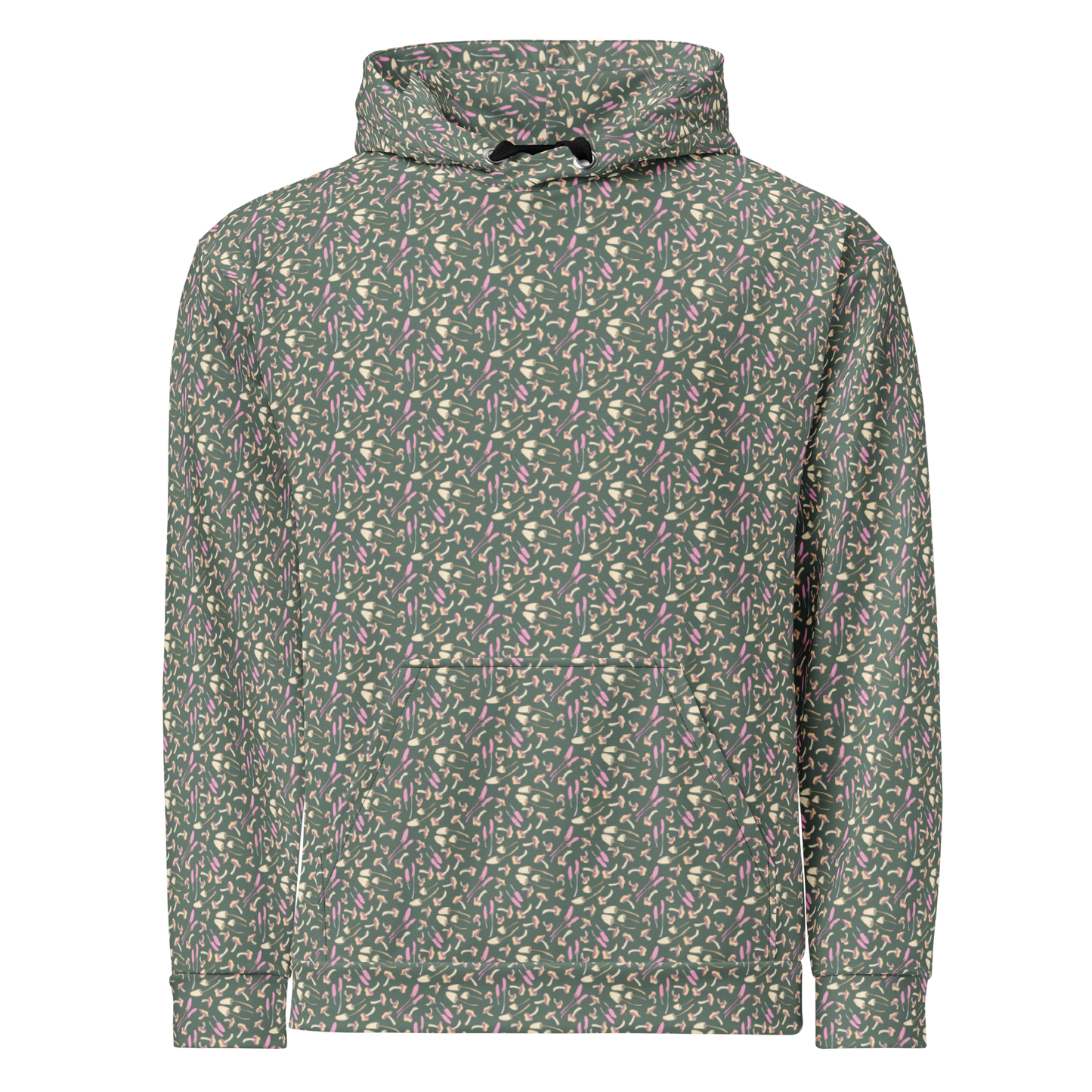 Tossed Fungi Floral Pattern Hoodie