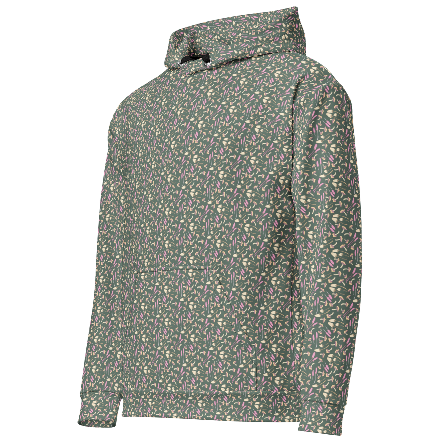 Tossed Fungi Floral Pattern Hoodie