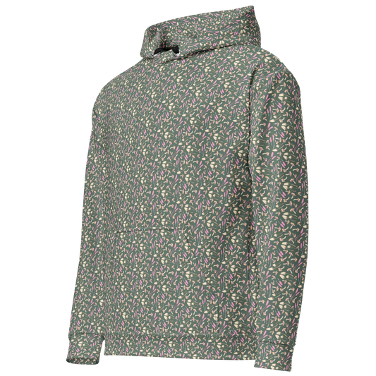 Tossed Fungi Floral Pattern Hoodie