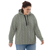 Tossed Fungi Floral Pattern Hoodie