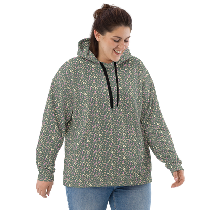 Tossed Fungi Floral Pattern Hoodie