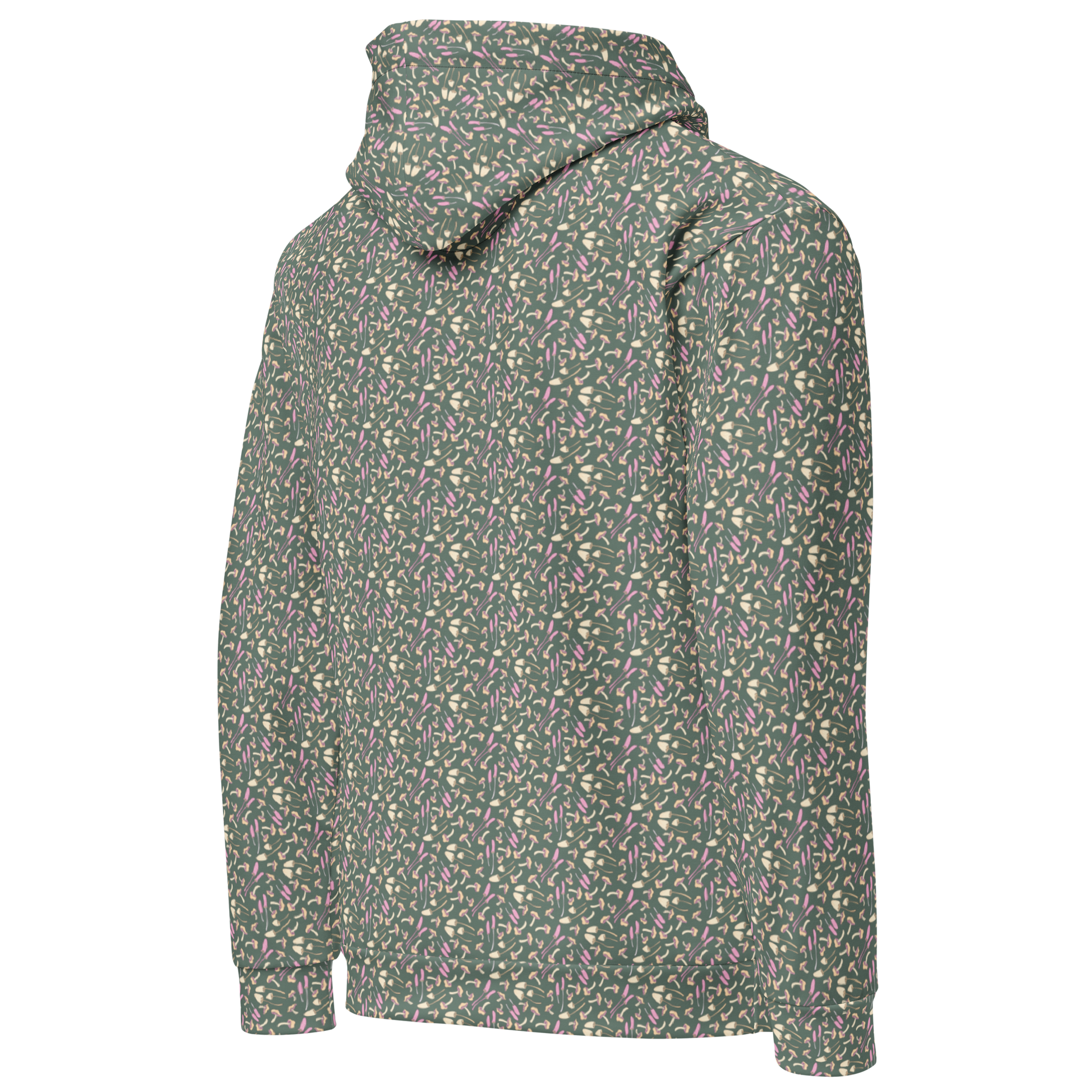 Tossed Fungi Floral Pattern Hoodie