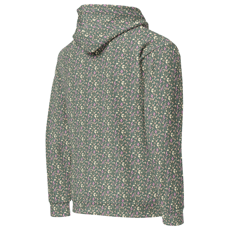 Tossed Fungi Floral Pattern Hoodie